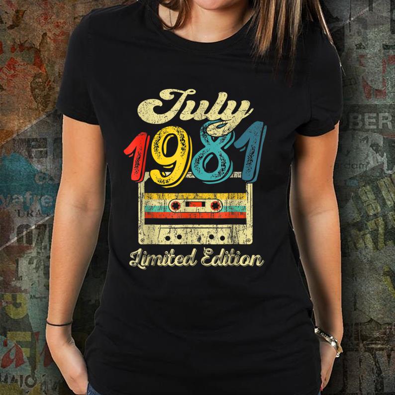 Vintage July 1981 Cassette Tape 40th Birthday Decorations Woman Shirt - Christmas in July Mid Year Report Still Naughty Official Shirt