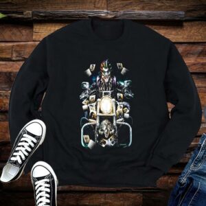 Clown Rider Shirt, Biker Skull Madcap Joker Cards Horror Custom Halloween Shirt Limited 1