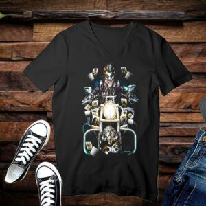 Clown Rider Shirt, Biker Skull Madcap Joker Cards Horror Custom Halloween Shirt Limited 3