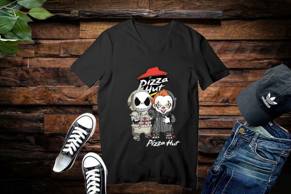 Jack Skellington Shirt, Pennywise Shirt, Funny Jack Skellington And Pennywise Peace Pizza Hut Shirt