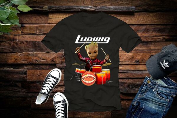 Limited Baby Groot Shirt, Baby Groot Ludwig Drums Shirt