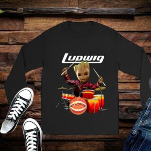 Limited Baby Groot Shirt, Baby Groot Ludwig Drums Shirt 2