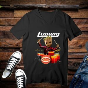 Limited Baby Groot Shirt, Baby Groot Ludwig Drums Shirt 3