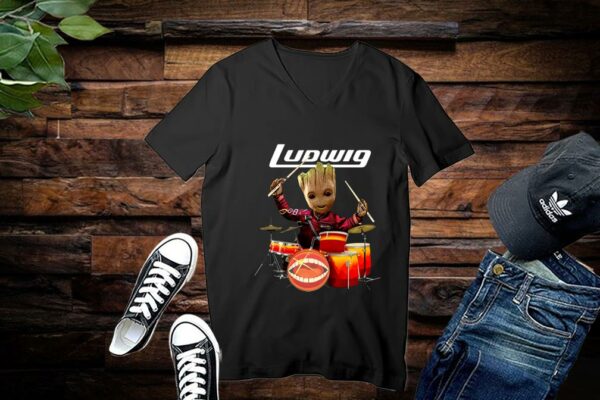 Limited Baby Groot Shirt, Baby Groot Ludwig Drums Shirt