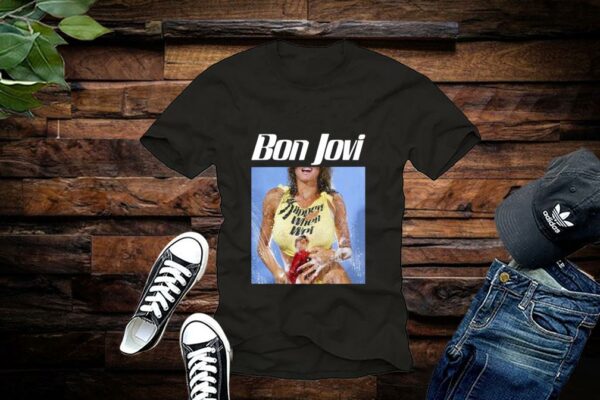 Limited Bon Jovi Shirt, Bon Jovi Slippery When Wet Cover Girl Men's Shirt