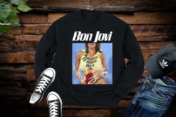 Limited Bon Jovi Shirt, Bon Jovi Slippery When Wet Cover Girl Men's Shirt