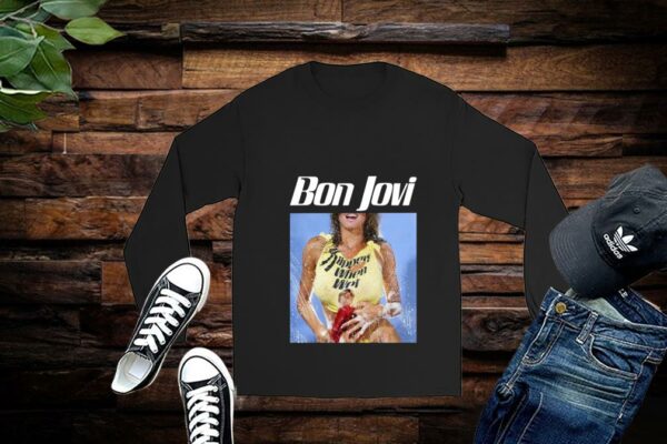 Limited Bon Jovi Shirt, Bon Jovi Slippery When Wet Cover Girl Men's Shirt