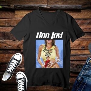 Limited Bon Jovi Shirt, Bon Jovi Slippery When Wet Cover Girl Men's Shirt 3