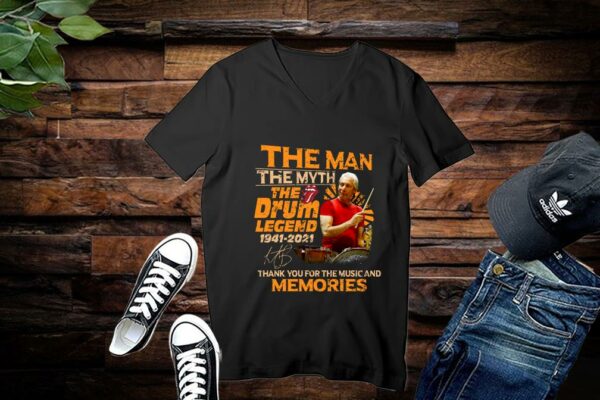 Limited Charlie Watts Shirt, Signature Shirt, Charlie Watts The Man The Myth The Drum Legend 1941-2021 Thank You For The Music And Memories