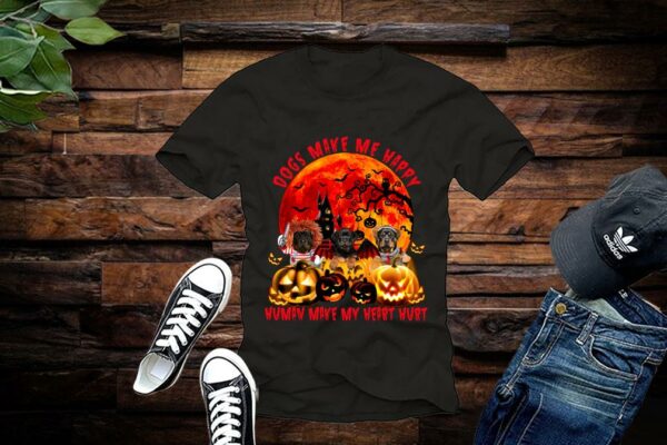 Limited Halloween Shirt, Dogs Make Me Happy Human Make My Head Hurt Shirt