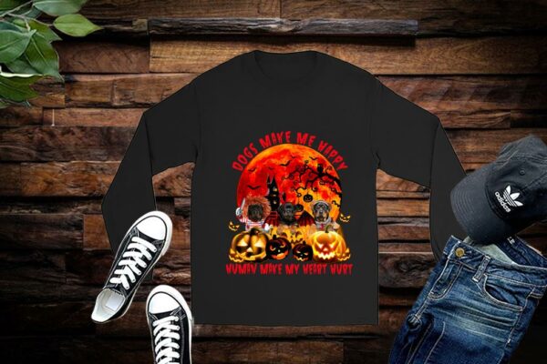 Limited Halloween Shirt, Dogs Make Me Happy Human Make My Head Hurt Shirt