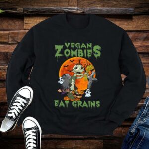 Limited Halloween Vegan Funny Vegan Zombies Eat Grains Funny Vegan Shirt 1