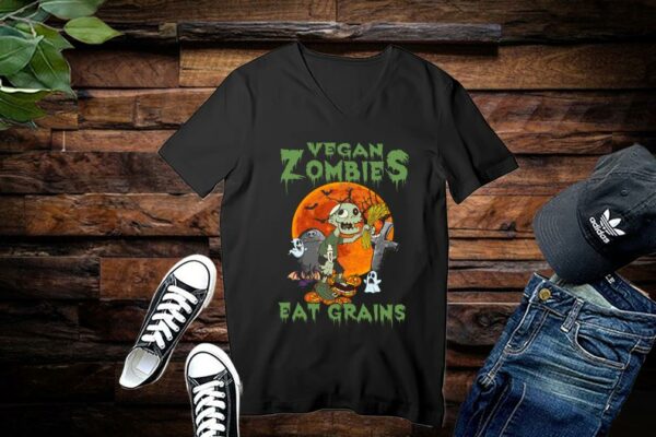 Limited Halloween Vegan Funny Vegan Zombies Eat Grains Funny Vegan Shirt