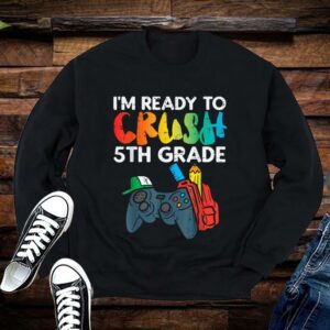 Ready To Crush 5th Grade Fifth Video Gamer Back School Boys Shirt Premium 1