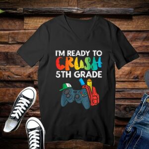 Ready To Crush 5th Grade Fifth Video Gamer Back School Boys Shirt Premium 3