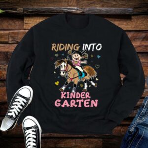 Riding Into Kindergarten Horse Riding Back to School Shirt Premium