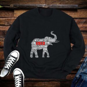 Womens Delta 1913 Sorority Elephant Sigma Theta Words Shirt Premium 1