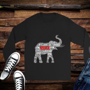 Womens Delta 1913 Sorority Elephant Sigma Theta Words Shirt Premium 2