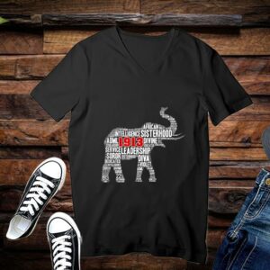 Womens Delta 1913 Sorority Elephant Sigma Theta Words Shirt Premium 3