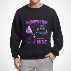Fathers Day Shirt, Grandpa's Boy I Used To Be His Angel Now He's Mine Shirt, Women Shirt, Unisex Shirt