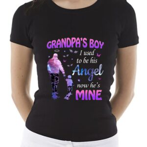Fathers Day Shirt, Grandpa's Boy I Used To Be His Angel Now He's Mine Shirt, Women Shirt, Unisex Shirt 3