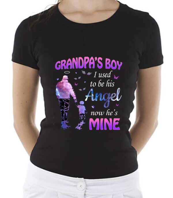 Fathers Day Shirt, Grandpa's Boy I Used To Be His Angel Now He's Mine Shirt, Women Shirt, Unisex Shirt