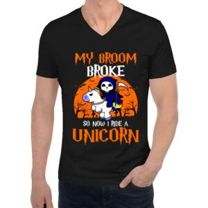 My Broom Broke So Now I Ride A Unicorn Witch Halloween Shirt, Unisex Shirt 2