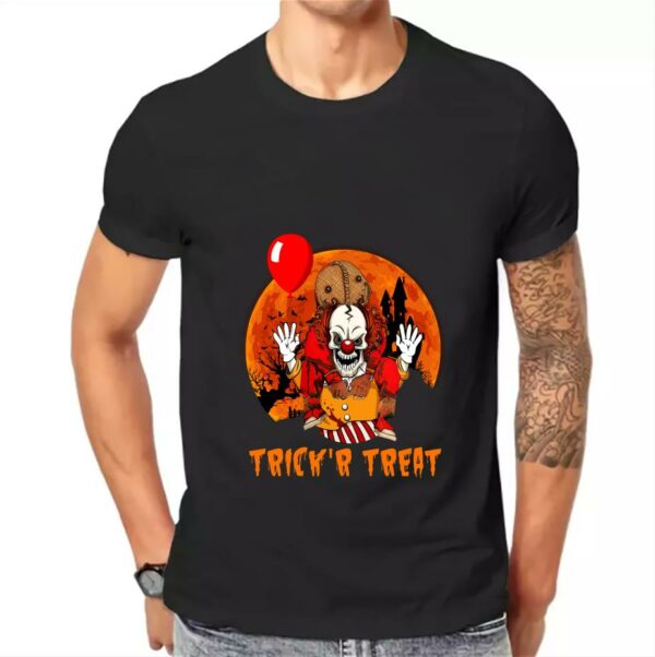 Sam And Pennywise Shirt, Sam And Pennywise Horror Character Trickr Treat Halloween Shirt, Women Shirt, Unisex Shirt