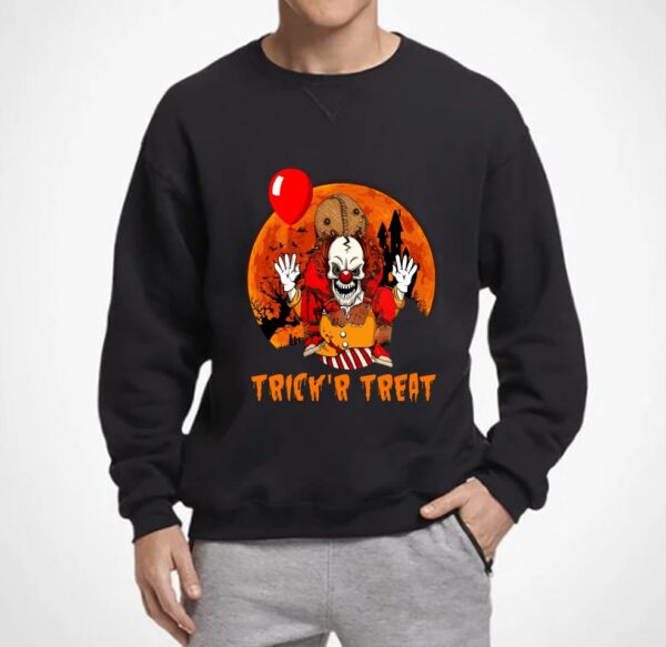 Sam And Pennywise Shirt, Sam And Pennywise Horror Character Trickr Treat Halloween Shirt, Women Shirt, Unisex Shirt