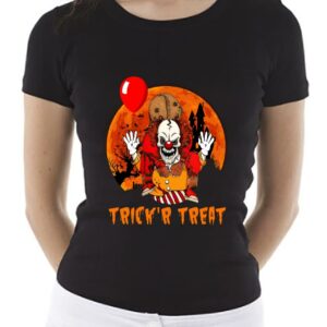 Sam And Pennywise Shirt, Sam And Pennywise Horror Character Trickr Treat Halloween Shirt, Women Shirt, Unisex Shirt 3