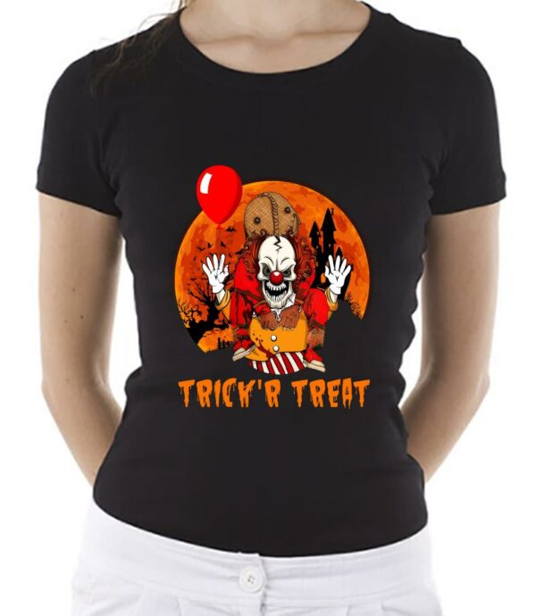 Sam And Pennywise Shirt, Sam And Pennywise Horror Character Trickr Treat Halloween Shirt, Women Shirt, Unisex Shirt