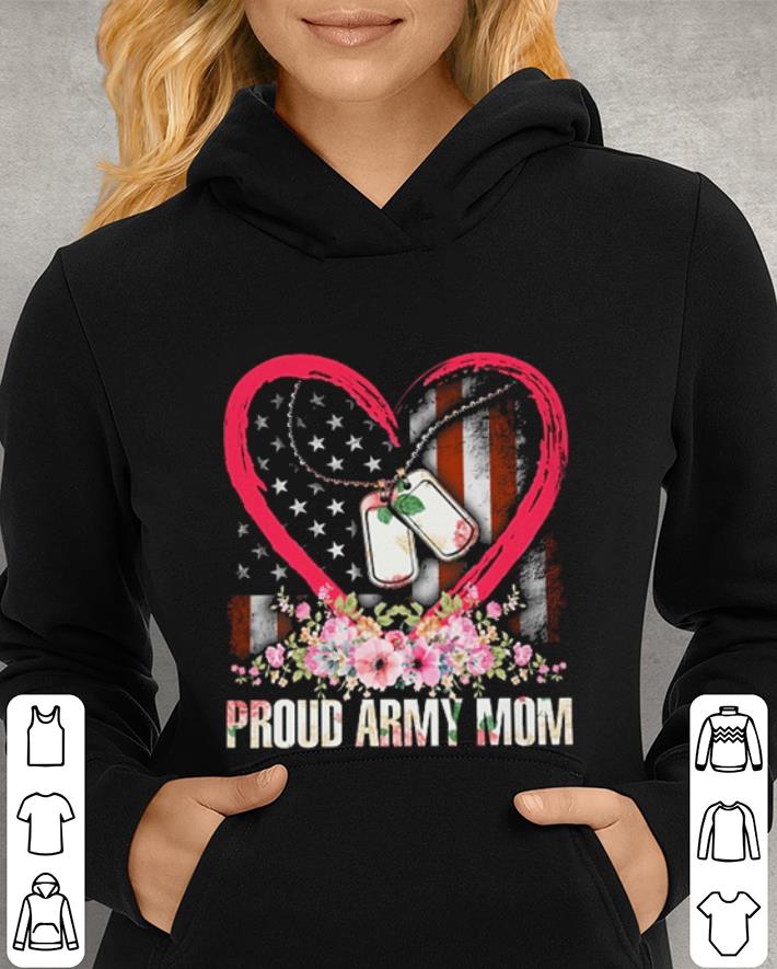Love dogtag proud army mom America flag shirt