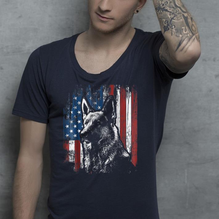 German Shepherd 4th of July American Flag  shirt