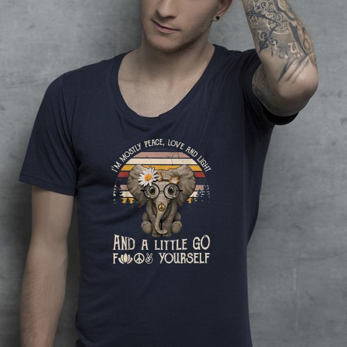 Hippie Elephant I'm Mostly Peace Love Light Little Go shirt