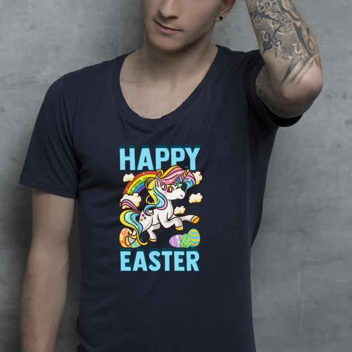 Unicorn rainbow eggs happy Easter shirt
