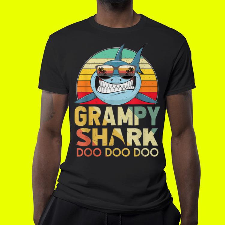 Retro Vintage Grampy Shark Birthday Family shirt