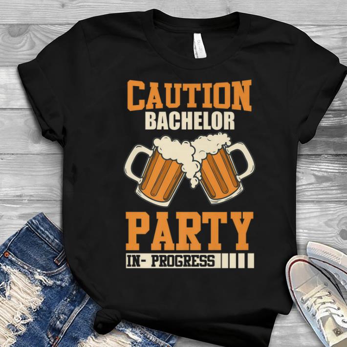 Caution Bachelor Party In Progress Beer Youth tee