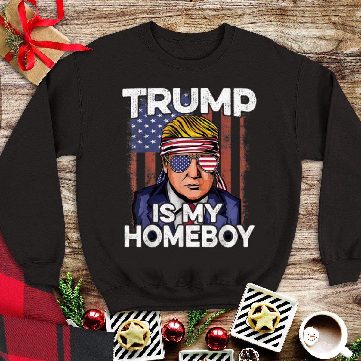 Donald Trump Is My Homeboy Glasses Headband Usa Flag 4th Of July tank top