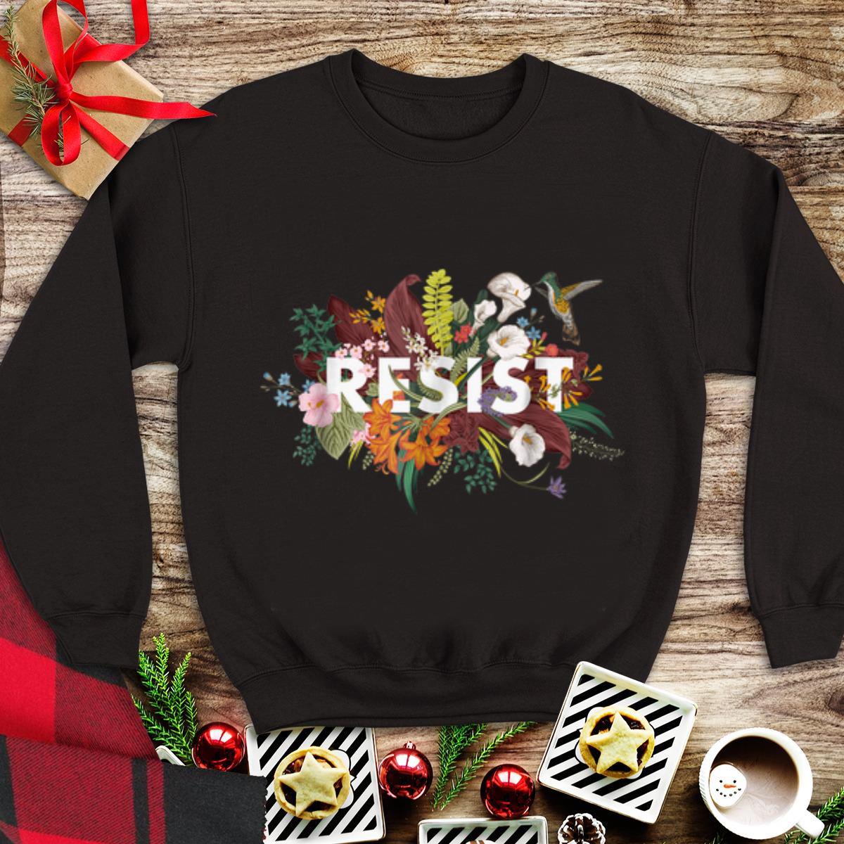 Resist Floral Anti Trump Political Protest tank top