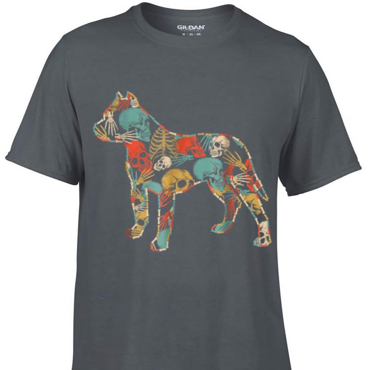 Awesome Vintage Pit Bull Retriever Skeleton Skull shirt