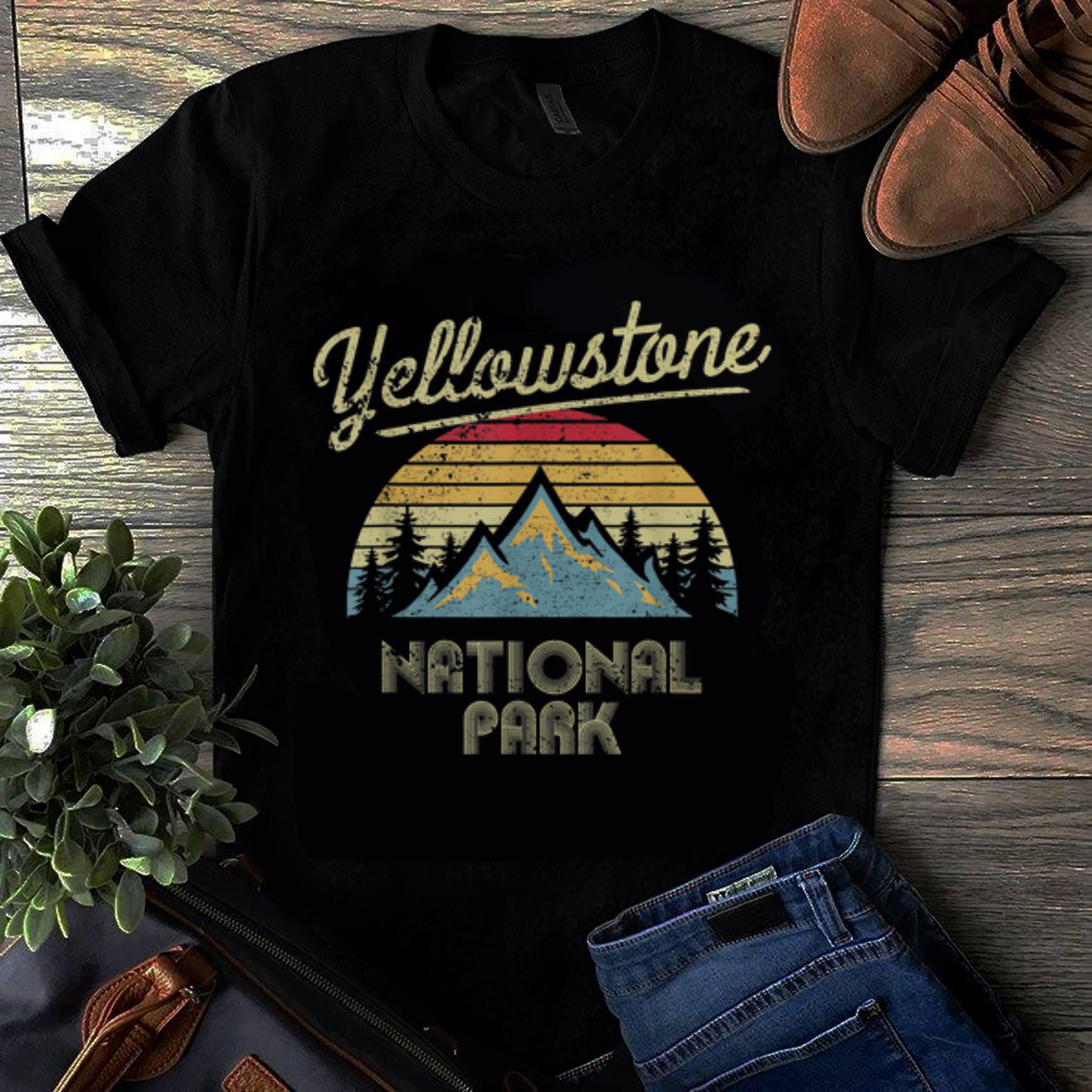 Original Vintage Retro Yellowstone Mountain National Park shirt