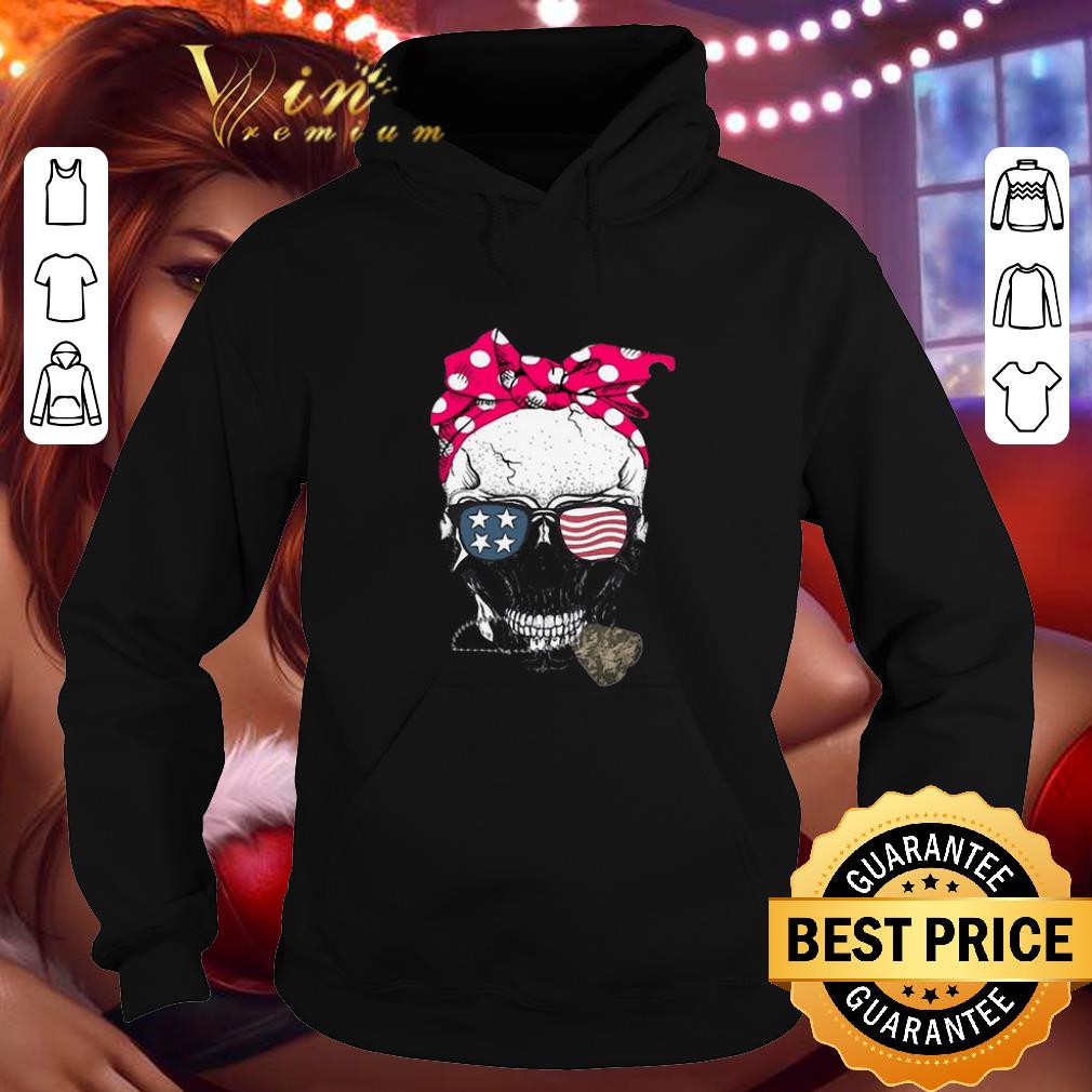 Cheap Girl Veteran Skull American flag shirt