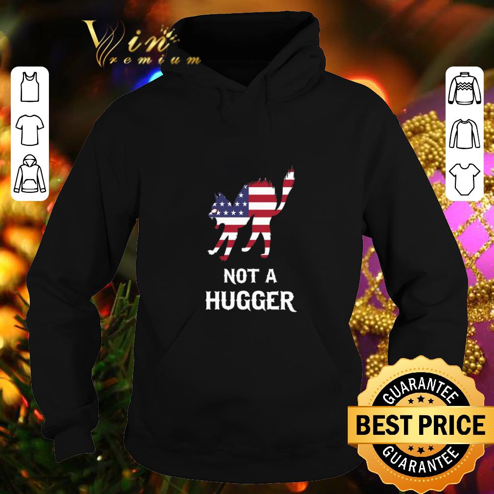Cheap American flag cat not a hugger shirt