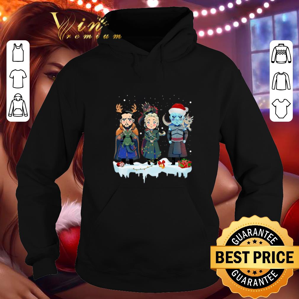 Funny Jon Snow Daenerys Targaryen Night King chibi Christmas shirt
