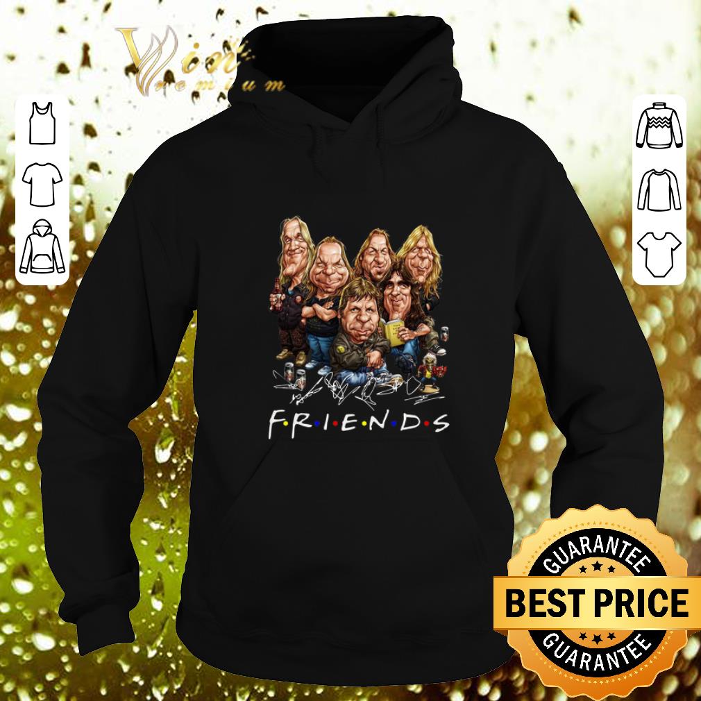 Premium Iron Maiden cartoon friends signatures shirt