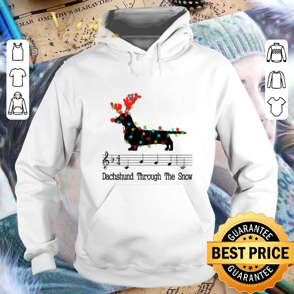 Premium Music note Dachshund through the snow Christmas shirt