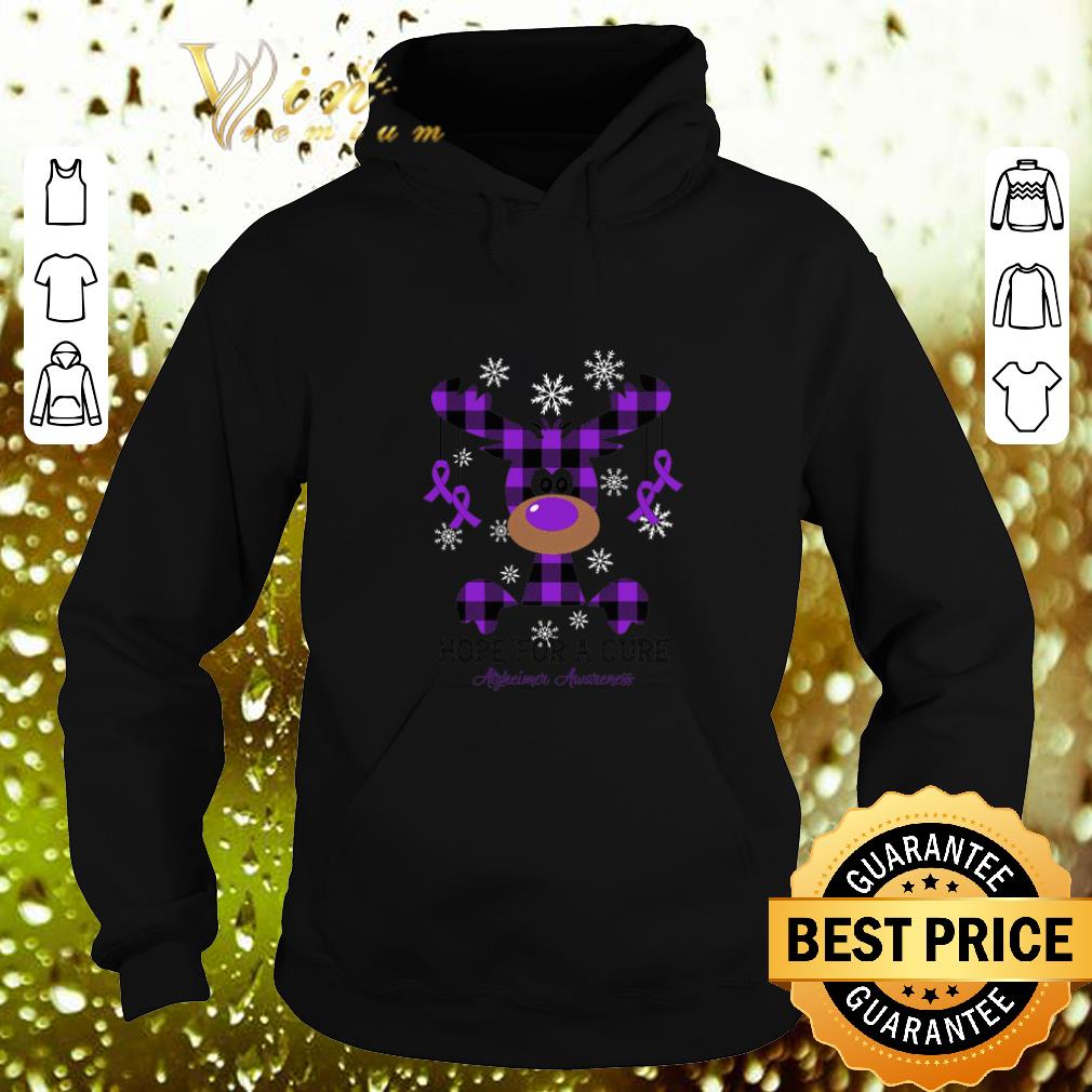 Premium Reindeer Hope For A Cure Alzheimer Awareness Christmas shirt