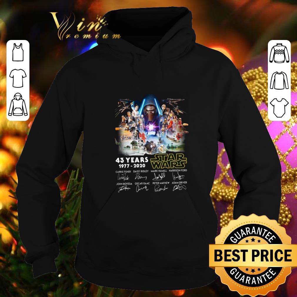 Cheap 43 years Star Wars 1977 2020 Carrie Fisher Daisy Ridley signed shirt