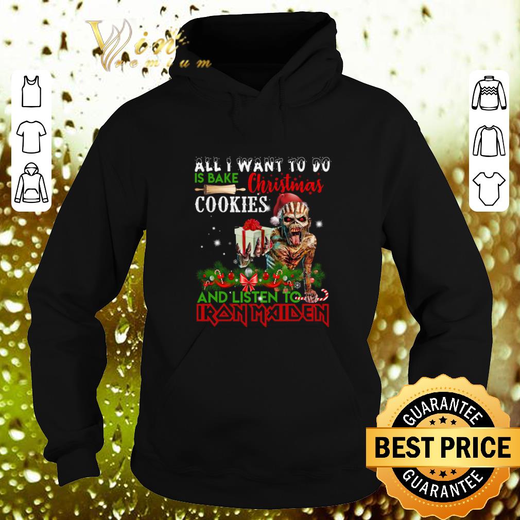Cheap All i want to do is bake Christmas cookies Iron Maiden Christmas shirt
