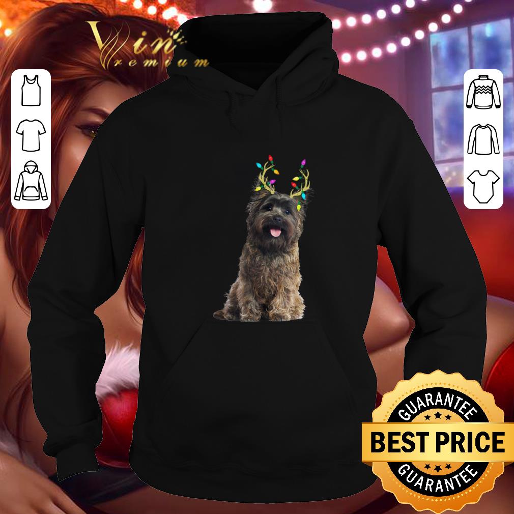 Funny Cairn Terrier Reindeer Christmas Light shirt